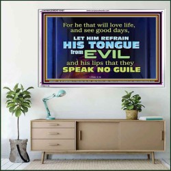 KEEP YOUR TONGUES FROM ALL EVIL  Bible Scriptures on Love Acrylic Frame  GWAMAZEMENT10497  "32X24"