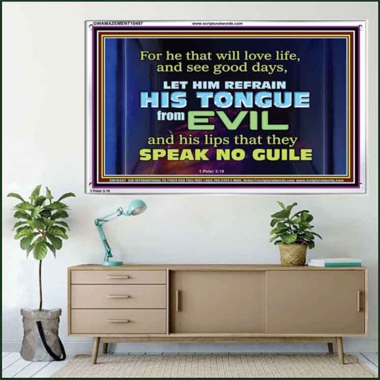 KEEP YOUR TONGUES FROM ALL EVIL  Bible Scriptures on Love Acrylic Frame  GWAMAZEMENT10497  