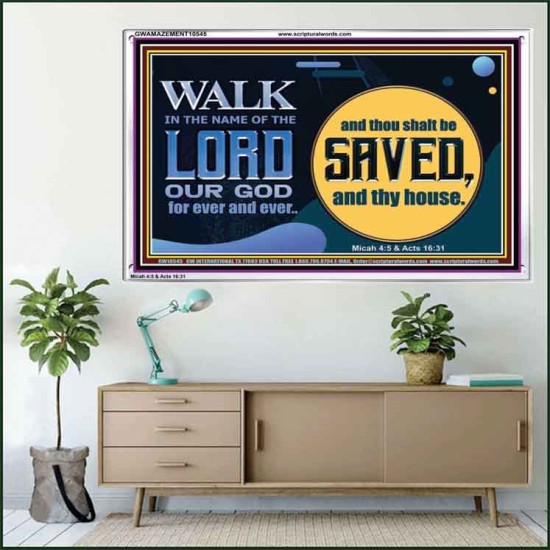 WALK IN THE NAME OF THE LORD JEHOVAH  Christian Art Acrylic Frame  GWAMAZEMENT10545  