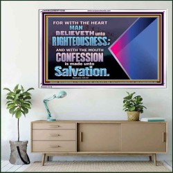 TRUSTING WITH THE HEART LEADS TO RIGHTEOUSNESS  Christian Quotes Acrylic Frame  GWAMAZEMENT10556  "32X24"