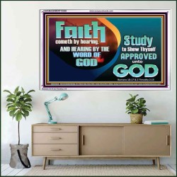 FAITH COMES BY HEARING THE WORD OF CHRIST  Christian Quote Acrylic Frame  GWAMAZEMENT10558  "32X24"