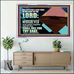 WHOEVER FIGHTS AGAINST YOU WILL FALL  Unique Bible Verse Acrylic Frame  GWAMAZEMENT10615  "32X24"