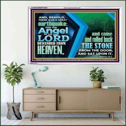 A GREAT EARTHQUAKE AND THE ANGEL OF THE LORD DESCENDED FROM HEAVEN  Unique Scriptural Picture  GWAMAZEMENT10645  "32X24"