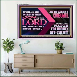 THE MEEK ALSO SHALL INCREASE THEIR JOY IN THE LORD  Scriptural Décor Acrylic Frame  GWAMAZEMENT10735  "32X24"