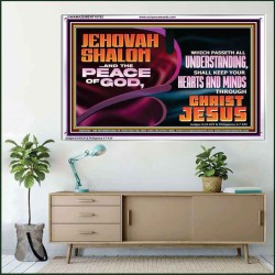 JEHOVAH SHALOM THE PEACE OF GOD KEEP YOUR HEARTS AND MINDS  Bible Verse Wall Art Acrylic Frame  GWAMAZEMENT10782  "32X24"