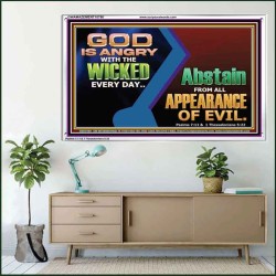 GOD IS ANGRY WITH THE WICKED EVERY DAY  Biblical Paintings Acrylic Frame  GWAMAZEMENT10790  "32X24"