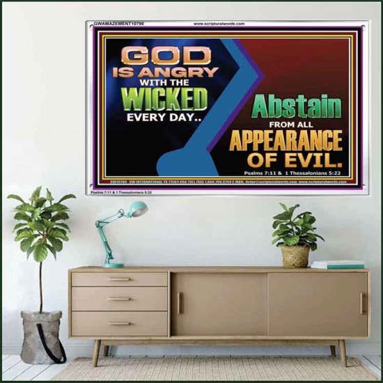 GOD IS ANGRY WITH THE WICKED EVERY DAY  Biblical Paintings Acrylic Frame  GWAMAZEMENT10790  