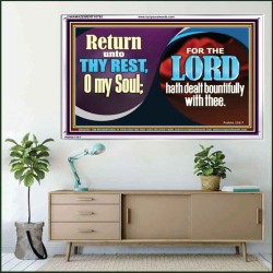 THE LORD HATH DEALT BOUNTIFULLY WITH THEE  Contemporary Christian Art Acrylic Frame  GWAMAZEMENT10792  "32X24"