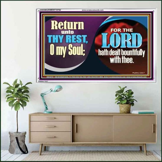 THE LORD HATH DEALT BOUNTIFULLY WITH THEE  Contemporary Christian Art Acrylic Frame  GWAMAZEMENT10792  