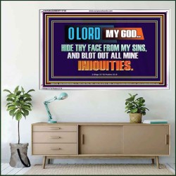 HIDE THY FACE FROM MY SINS AND BLOT OUT ALL MINE INIQUITIES  Bible Verses Wall Art & Decor   GWAMAZEMENT11738  "32X24"