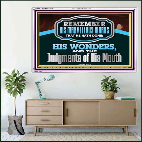 REMEMBER HIS MARVELLOUS WORKS THAT HE HATH DONE  Unique Power Bible Acrylic Frame  GWAMAZEMENT12019  
