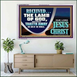 THE LAMB OF GOD THAT TAKETH AWAY THE SIN OF THE WORLD  Unique Power Bible Acrylic Frame  GWAMAZEMENT12037  "32X24"
