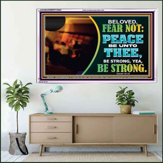 BELOVED BE STRONG YEA BE STRONG  Biblical Art Acrylic Frame  GWAMAZEMENT12062  