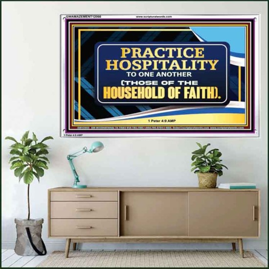 PRACTICE HOSPITALITY TO ONE ANOTHER  Religious Art Picture  GWAMAZEMENT12066  