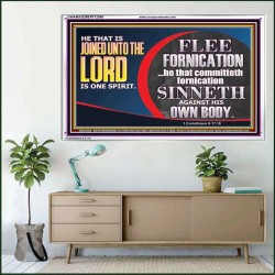 HE THAT IS JOINED UNTO THE LORD IS ONE SPIRIT FLEE FORNICATION  Scriptural Décor  GWAMAZEMENT12098  "32X24"