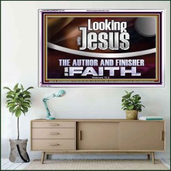 LOOKING UNTO JESUS THE AUTHOR AND FINISHER OF OUR FAITH  Modern Wall Art  GWAMAZEMENT12114  "32X24"
