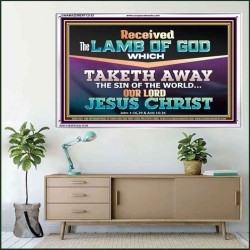 RECEIVED THE LAMB OF GOD OUR LORD JESUS CHRIST  Art & Décor Acrylic Frame  GWAMAZEMENT12153  "32X24"