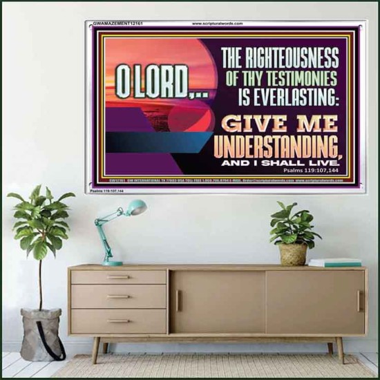 THE RIGHTEOUSNESS OF THY TESTIMONIES IS EVERLASTING O LORD  Bible Verses Acrylic Frame Art  GWAMAZEMENT12161  