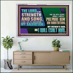 THE LORD IS MY STRENGTH AND SONG AND I WILL EXALT HIM  Children Room Wall Acrylic Frame  GWAMAZEMENT12357  "32X24"