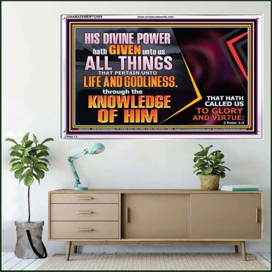 HIS DIVINE POWER HATH GIVEN UNTO US ALL THINGS  Eternal Power Acrylic Frame  GWAMAZEMENT12405  