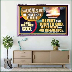 REPENT AND TURN TO GOD AND DO WORKS MEET FOR REPENTANCE  Christian Quotes Acrylic Frame  GWAMAZEMENT12716  "32X24"