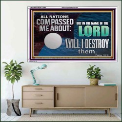 IN THE NAME OF THE LORD WILL I DESTROY THEM  Biblical Paintings Acrylic Frame  GWAMAZEMENT12966  "32X24"
