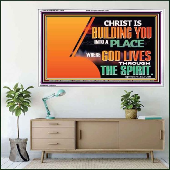 A PLACE WHERE GOD LIVES THROUGH THE SPIRIT  Contemporary Christian Art Acrylic Frame  GWAMAZEMENT12968  