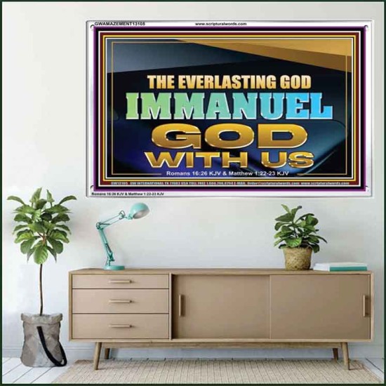 EVERLASTING GOD IMMANUEL..GOD WITH US  Contemporary Christian Wall Art Acrylic Frame  GWAMAZEMENT13105  