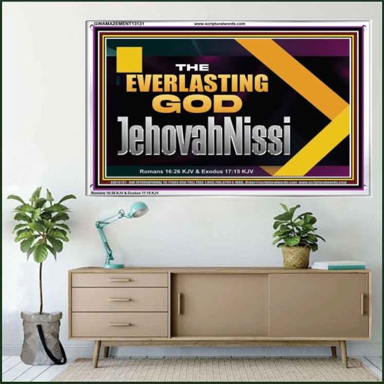 THE EVERLASTING GOD JEHOVAHNISSI  Contemporary Christian Art Acrylic Frame  GWAMAZEMENT13131  