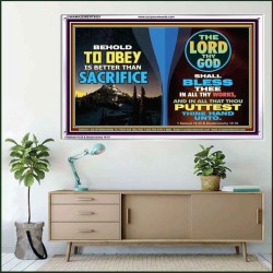 GOD SHALL BLESS THEE IN ALL THY WORKS  Ultimate Power Acrylic Frame  GWAMAZEMENT9551  "32X24"