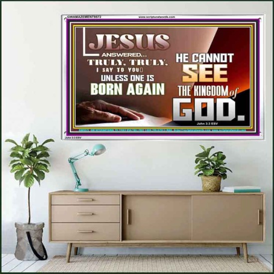 YOU MUST BE BORN AGAIN TO ENTER HEAVEN  Sanctuary Wall Acrylic Frame  GWAMAZEMENT9572  