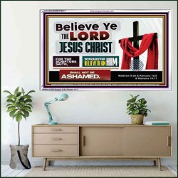WHOSOEVER BELIEVETH ON HIM SHALL NOT BE ASHAMED  Contemporary Christian Wall Art  GWAMAZEMENT9917  "32X24"