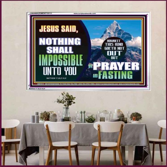 WITH GOD NOTHING SHALL BE IMPOSSIBLE  Modern Wall Art  GWAMAZEMENT10111  