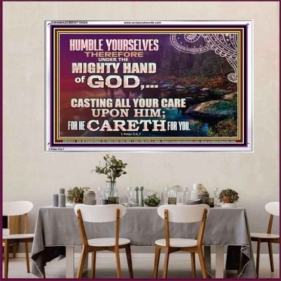 CASTING YOUR CARE UPON HIM FOR HE CARETH FOR YOU  Sanctuary Wall Acrylic Frame  GWAMAZEMENT10424  