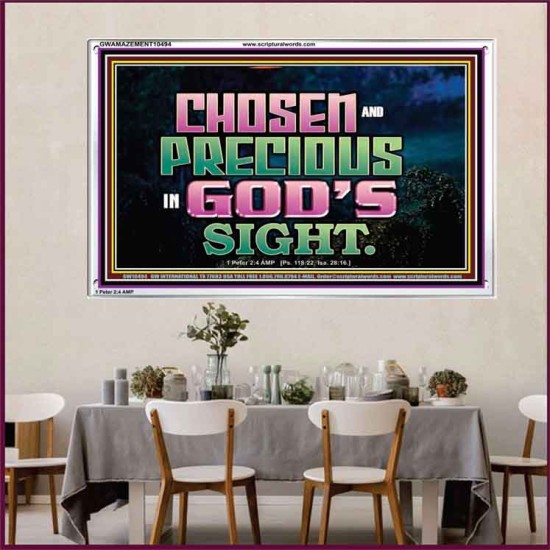 CHOSEN AND PRECIOUS IN THE SIGHT OF GOD  Modern Christian Wall Décor Acrylic Frame  GWAMAZEMENT10494  