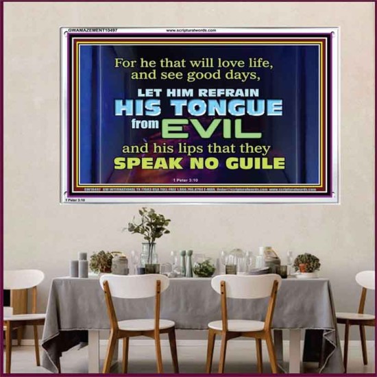 KEEP YOUR TONGUES FROM ALL EVIL  Bible Scriptures on Love Acrylic Frame  GWAMAZEMENT10497  