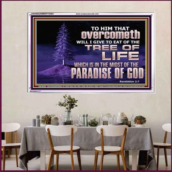 HE THAT OVERCOMETH  Bible Verse Acrylic Frame  GWAMAZEMENT10583  