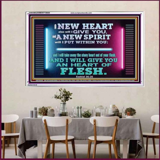 A NEW HEART ALSO WILL I GIVE YOU  Custom Wall Scriptural Art  GWAMAZEMENT10608  