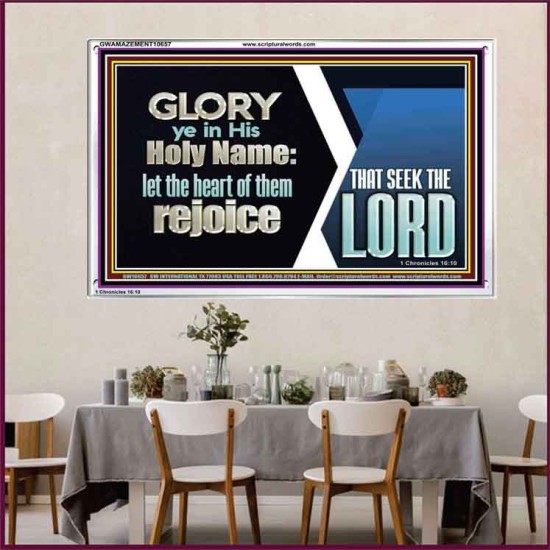 THE HEART OF THEM THAT SEEK THE LORD REJOICE  Righteous Living Christian Acrylic Frame  GWAMAZEMENT10657  