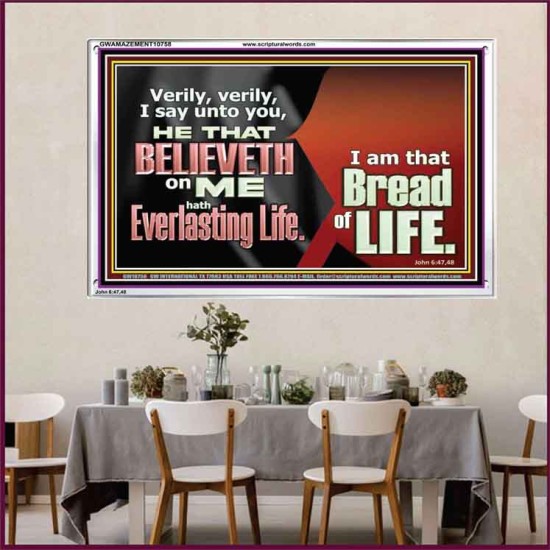 HE THAT BELIEVETH ON ME HATH EVERLASTING LIFE  Contemporary Christian Wall Art  GWAMAZEMENT10758  