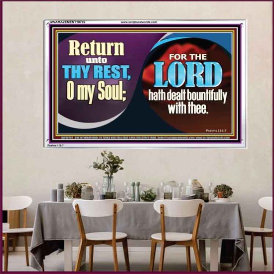 THE LORD HATH DEALT BOUNTIFULLY WITH THEE  Contemporary Christian Art Acrylic Frame  GWAMAZEMENT10792  