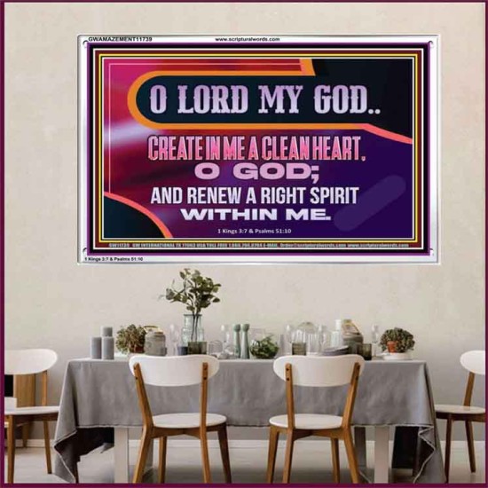 CREATE IN ME A CLEAN HEART O GOD  Bible Verses Acrylic Frame  GWAMAZEMENT11739  