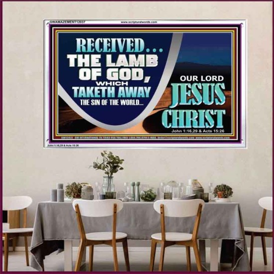 THE LAMB OF GOD THAT TAKETH AWAY THE SIN OF THE WORLD  Unique Power Bible Acrylic Frame  GWAMAZEMENT12037  