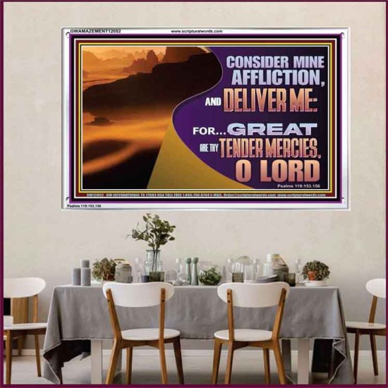 CONSIDER MINE AFFLICTION O LORD  Christian Artwork Glass Acrylic Frame  GWAMAZEMENT12052  