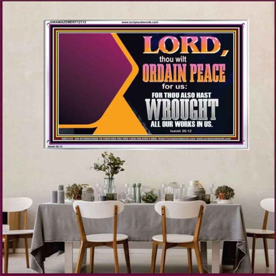 THE LORD WILL ORDAIN PEACE FOR US  Large Wall Accents & Wall Acrylic Frame  GWAMAZEMENT12113  