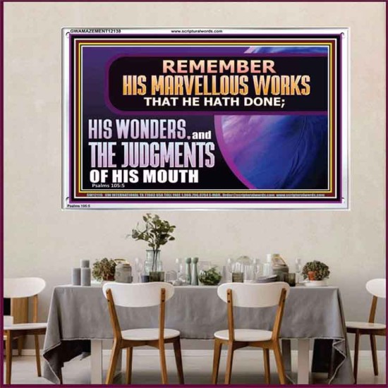 REMEMBER HIS MARVELLOUS WORKS THAT HE HATH DONE  Custom Modern Wall Art  GWAMAZEMENT12138  
