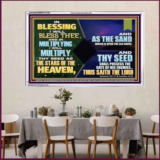 IN BLESSING I WILL BLESS THEE  Unique Bible Verse Acrylic Frame  GWAMAZEMENT12150  