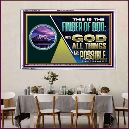 THIS IS THE FINGER OF GOD WITH GOD ALL THINGS ARE POSSIBLE  Bible Verse Wall Art  GWAMAZEMENT12168  