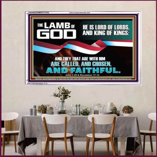 THE LAMB OF GOD LORD OF LORD AND KING OF KINGS  Scriptural Verse Acrylic Frame   GWAMAZEMENT12705  