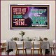 SUFFER NOT THY MOUTH TO CAUSE THY FLESH TO SIN  Bible Verse Acrylic Frame  GWAMAZEMENT12976  